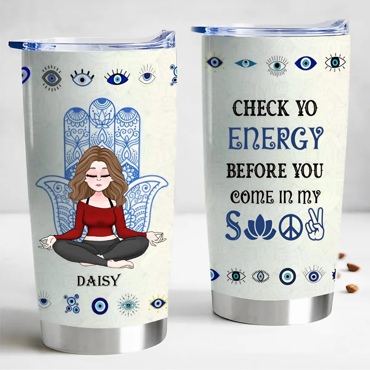 Yoga Lover's Energy Boost Personalized Tumbler - 20oz