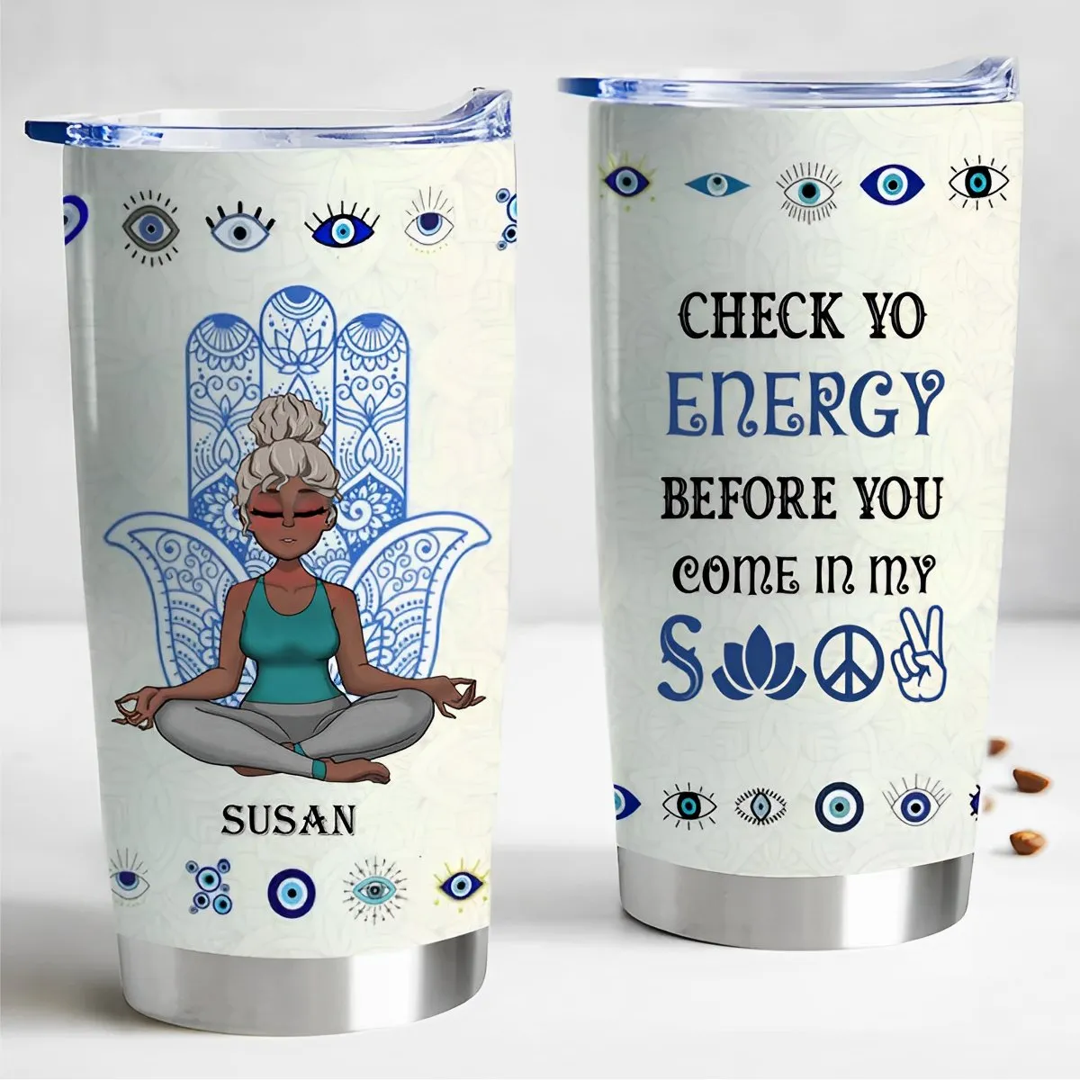 Yoga Lover's Energy Boost Personalized Tumbler - 20oz