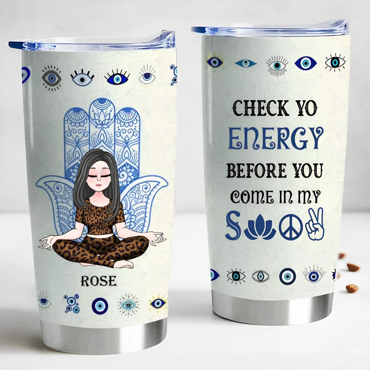 Yoga Lover's Energy Boost Personalized Tumbler - 20oz